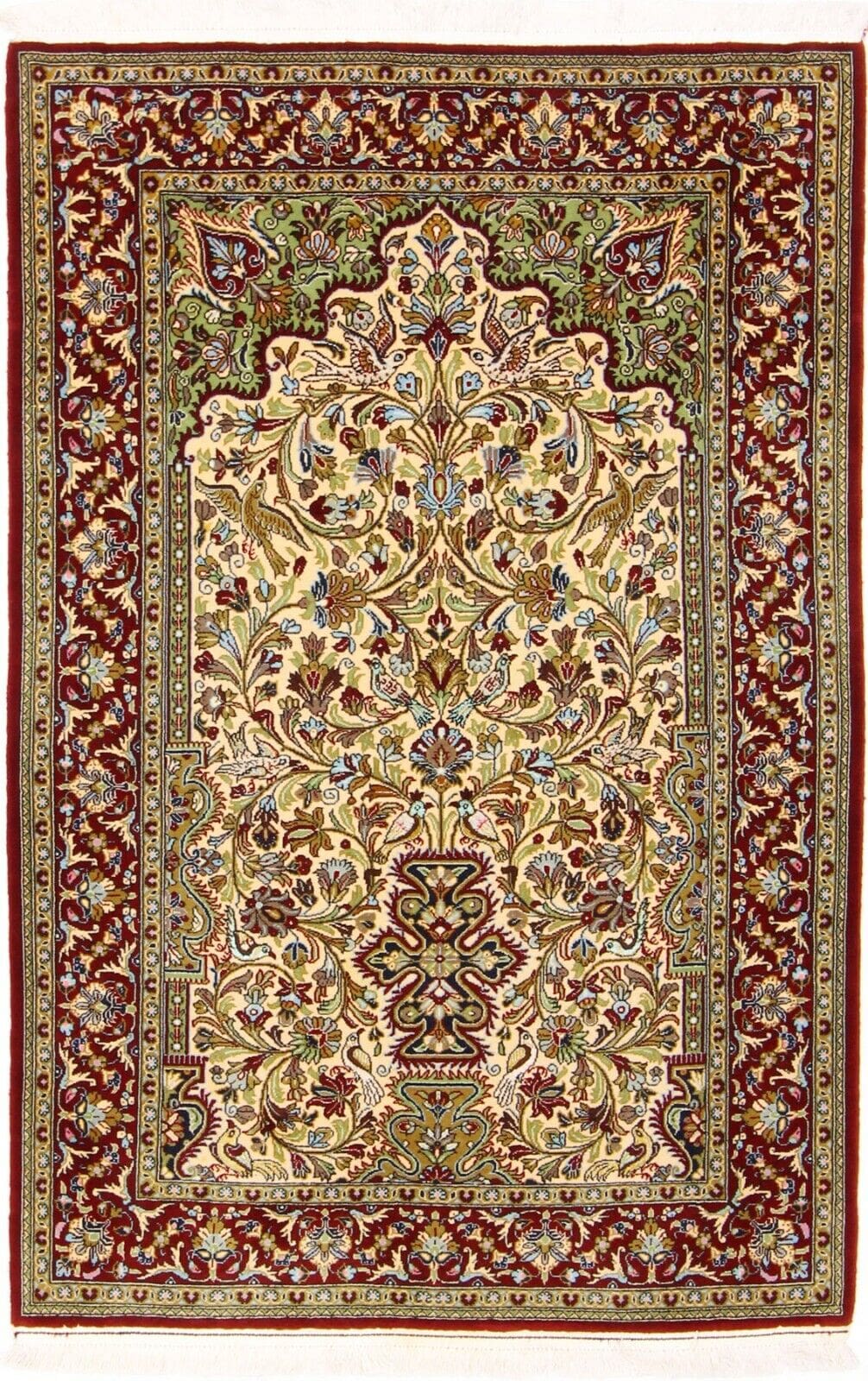 Perserteppich Ghom 184 x 122 cm Seide handgeknüpft