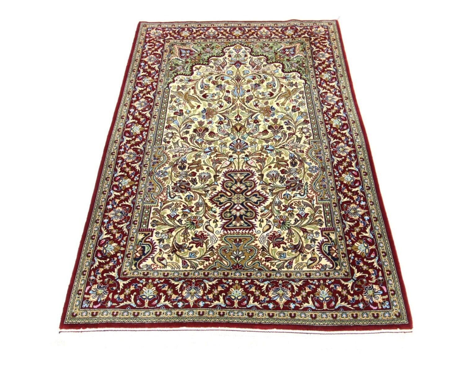 Perserteppich Ghom 184 x 122 cm Seide handgeknüpft