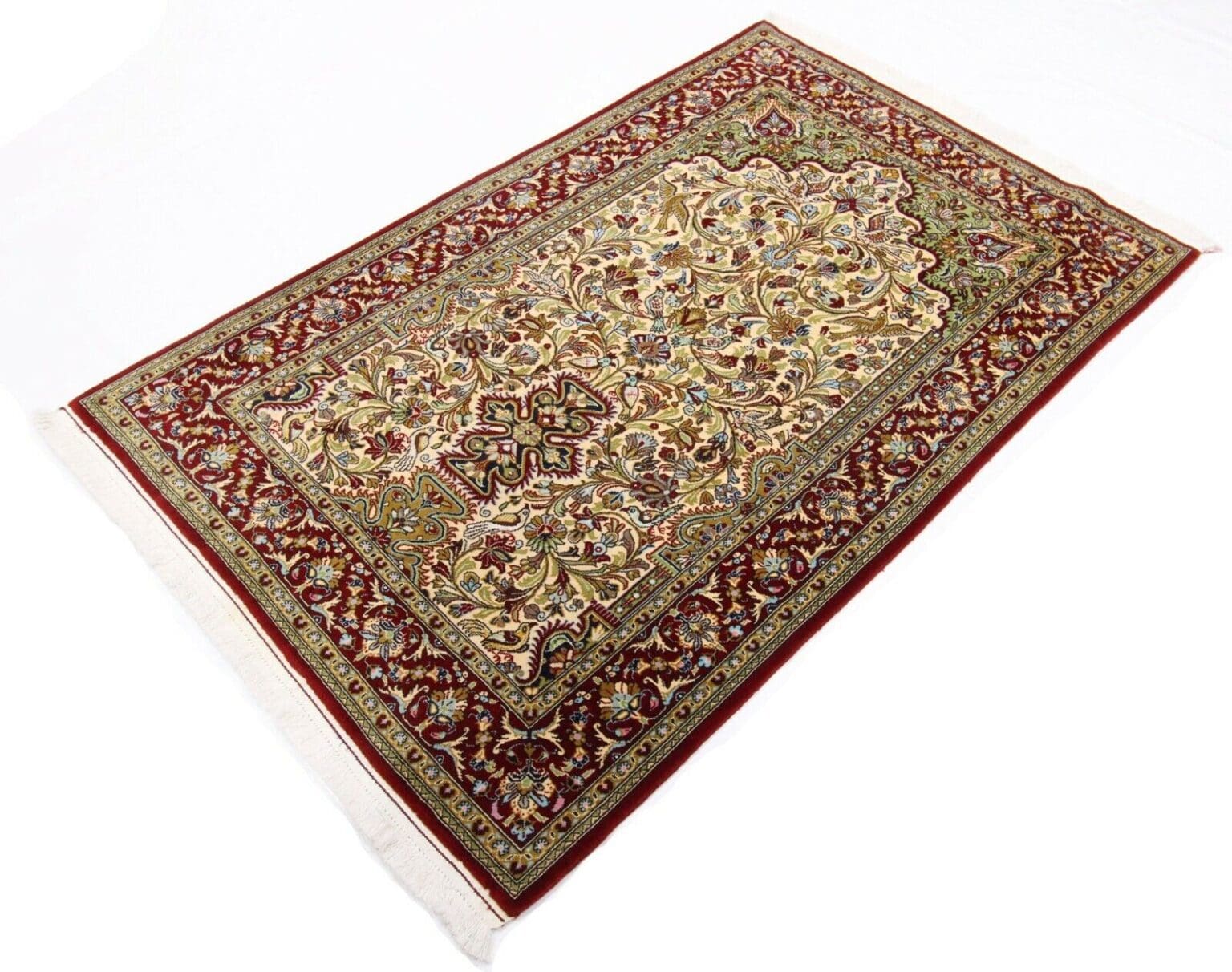 Perserteppich Ghom 184 x 122 cm Seide handgeknüpft