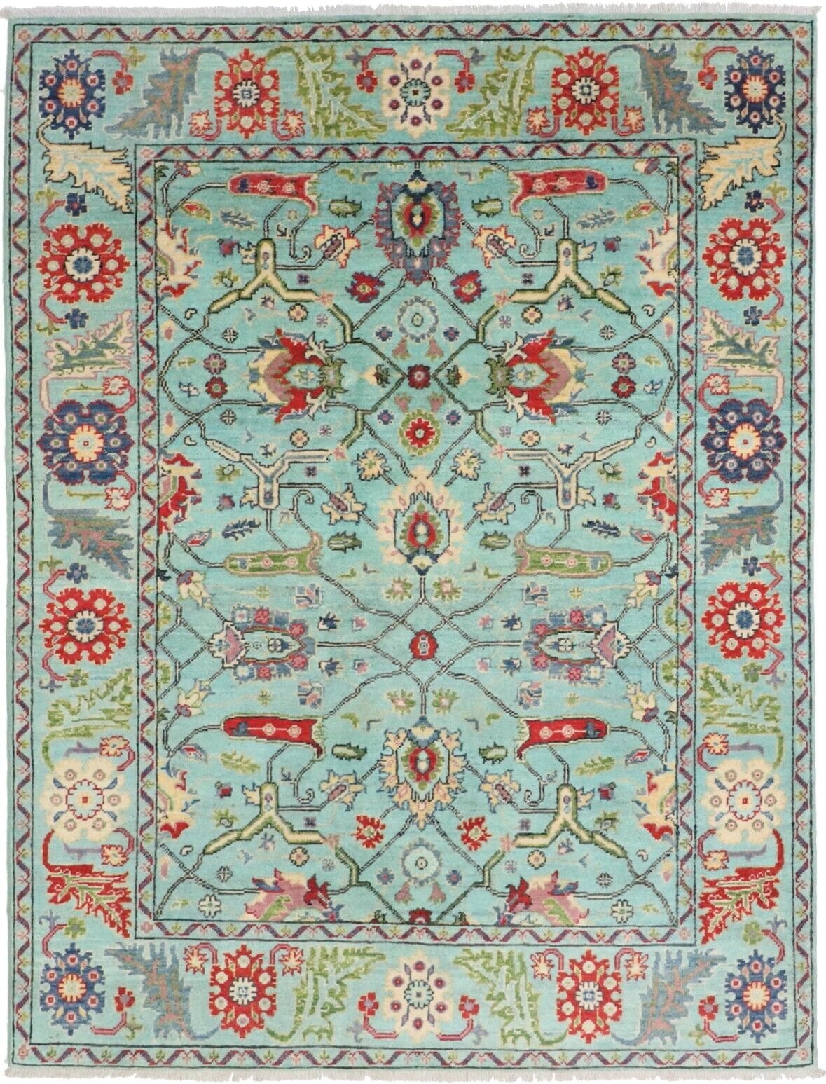 Orientteppich Kazak 194 x 147 cm Wolle handgeknüpft