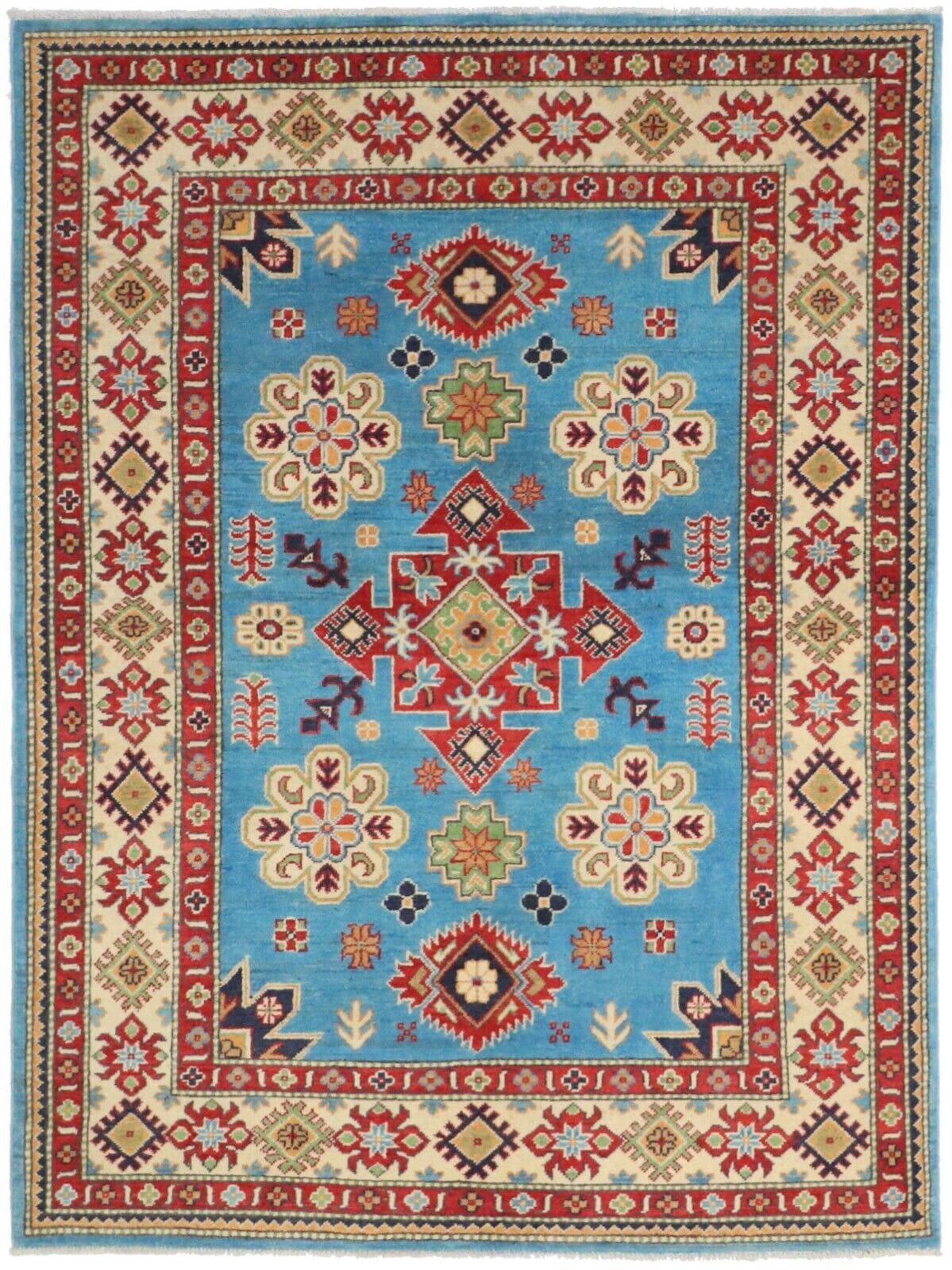 Orientteppich Kazak 201 x 146 cm Wolle handgeknüpft