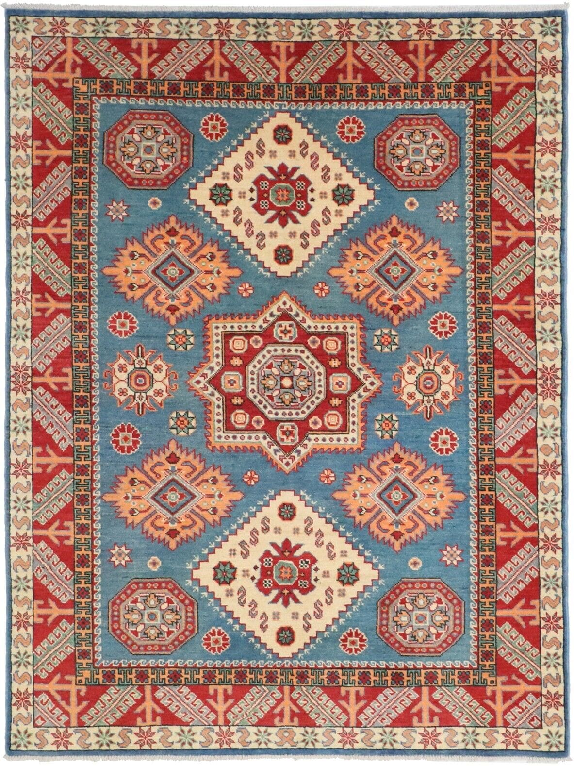 Orientteppich Kazak 197 x 148 cm Wolle handgeknüpft