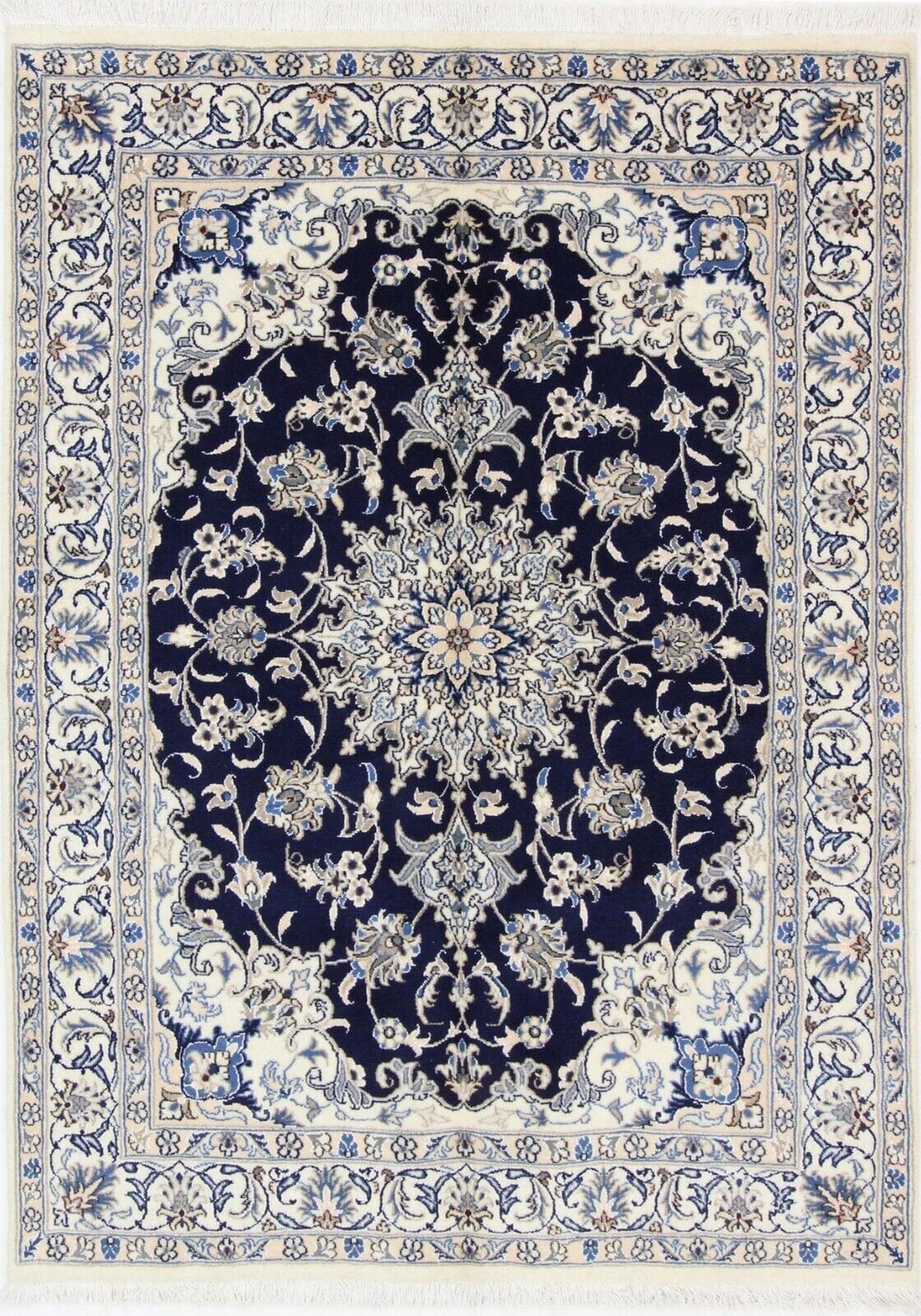Perserteppich Nain Kaschmir 202x145 cm Wolle handgeknüpft