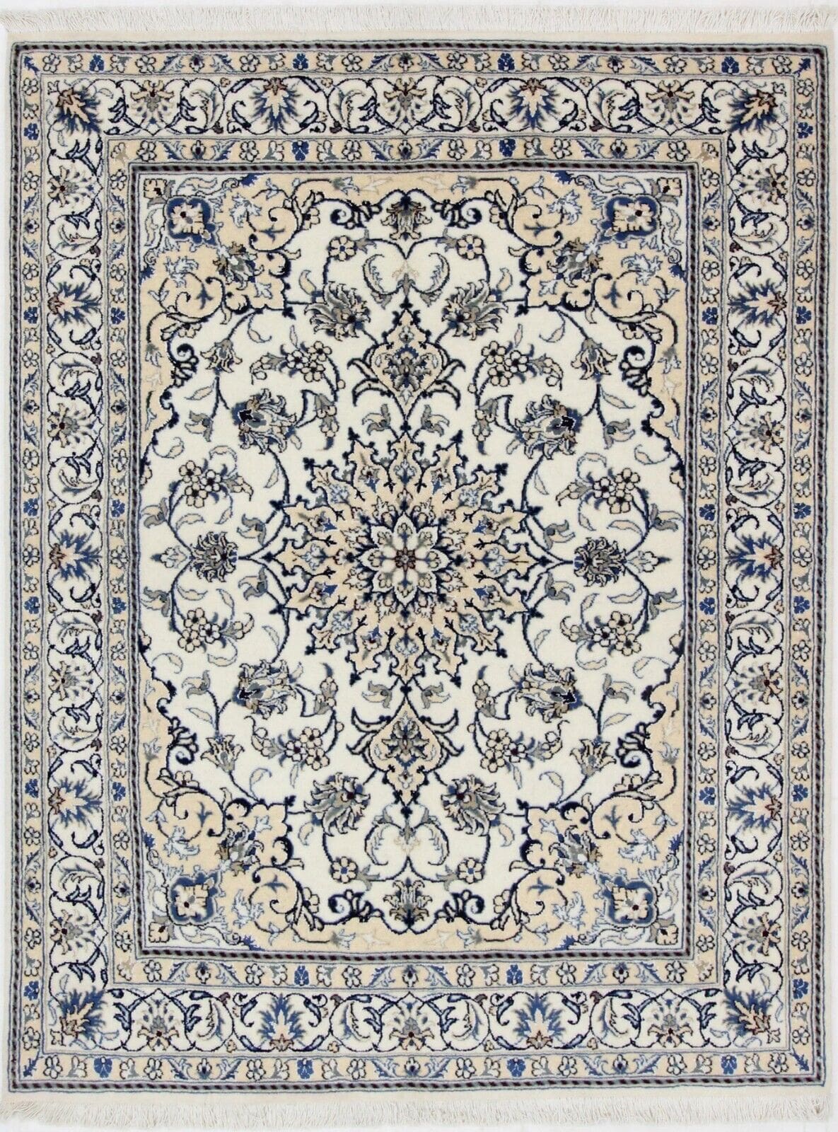 Perserteppich Nain Kaschmir 196 x 146 cm Wolle handgeknüpft