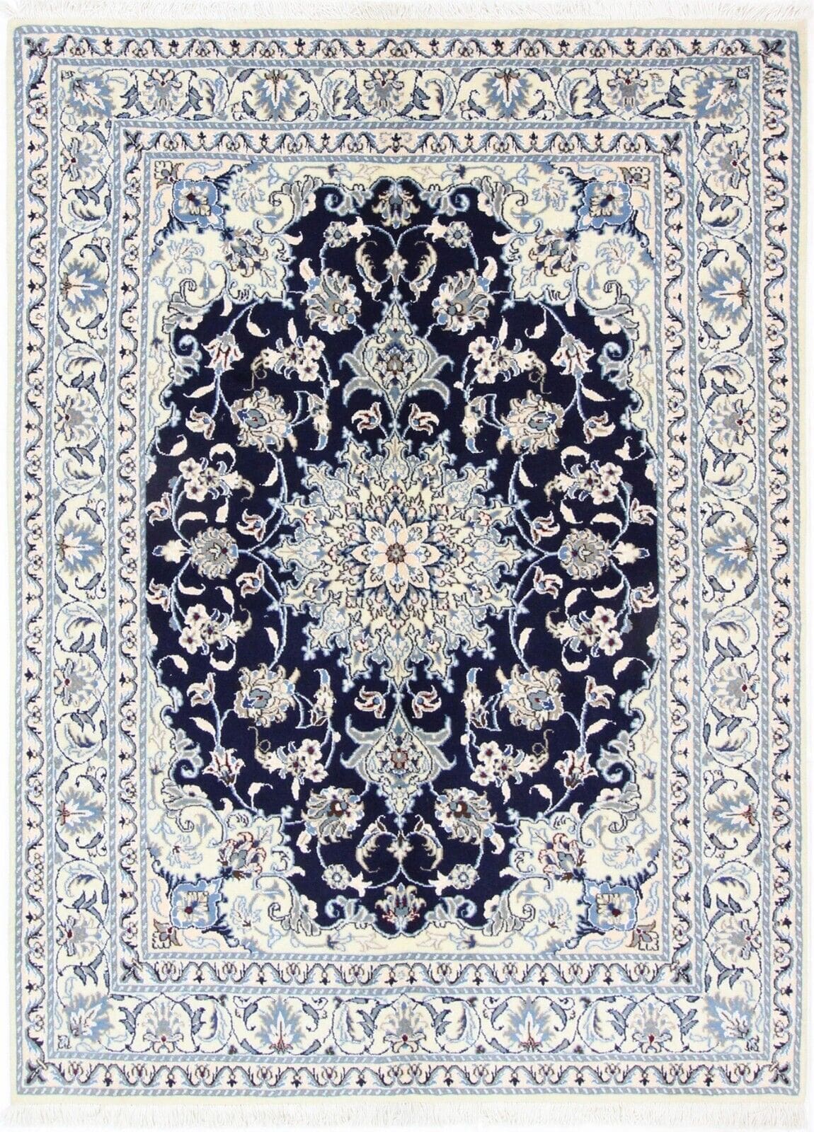 Perserteppich Nain Kaschmir 198x144 cm Wolle handgeknüpft