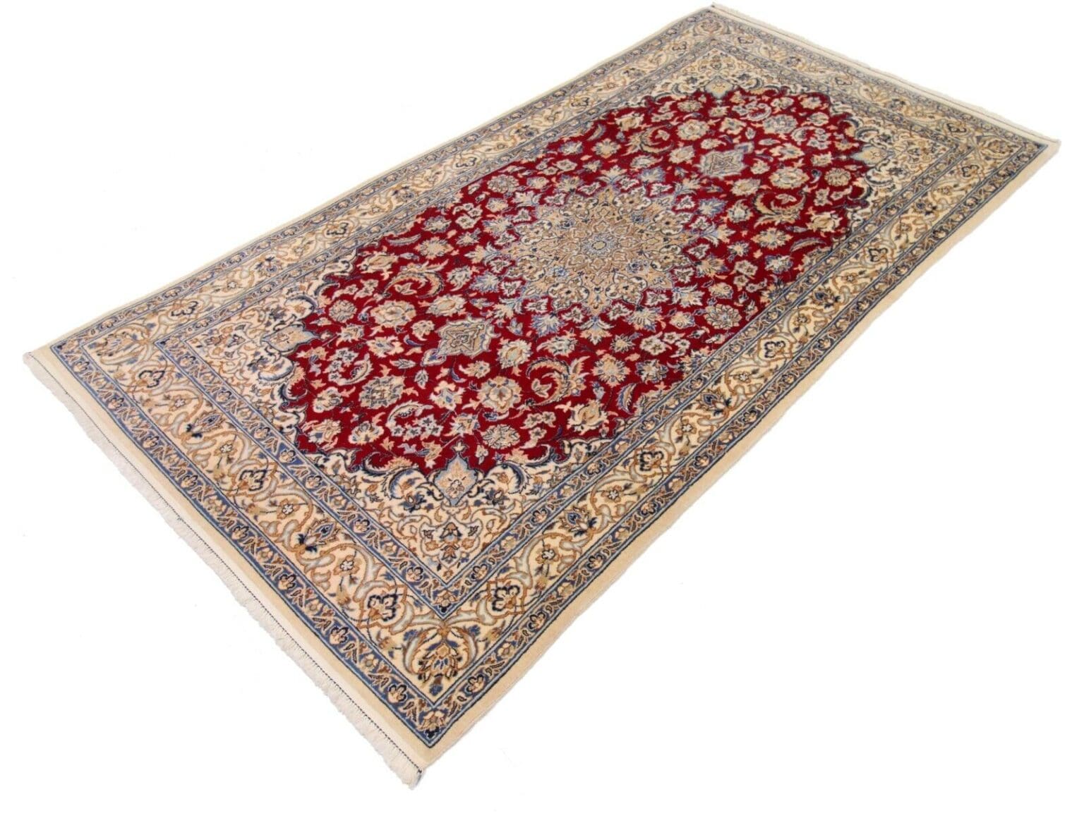 Perserteppich Nain 184 x 122 cm Wolle handgeknüpft