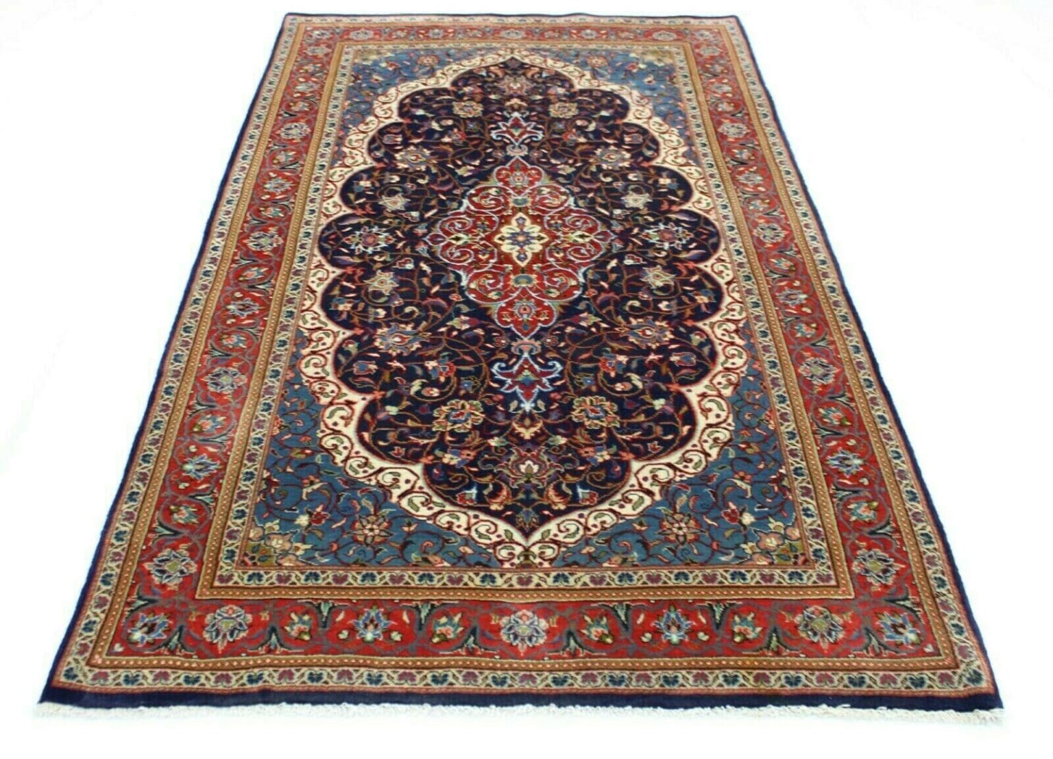Perserteppich Keshan 227 x 134 cm Wolle handgeknüpft