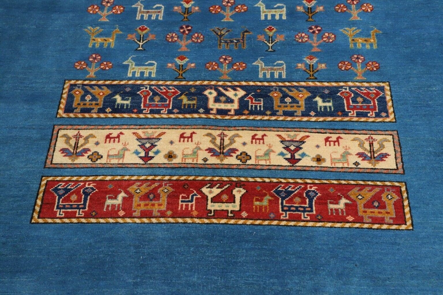 Orientteppich Kazak 195 x 150 cm Hochlandwolle handgeknüpft