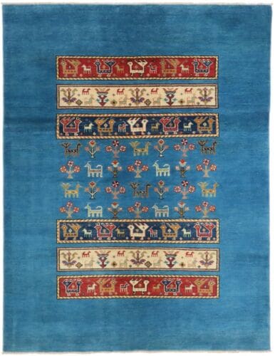 Orientteppich Kazak 195 x 150 cm Hochlandwolle handgeknüpft