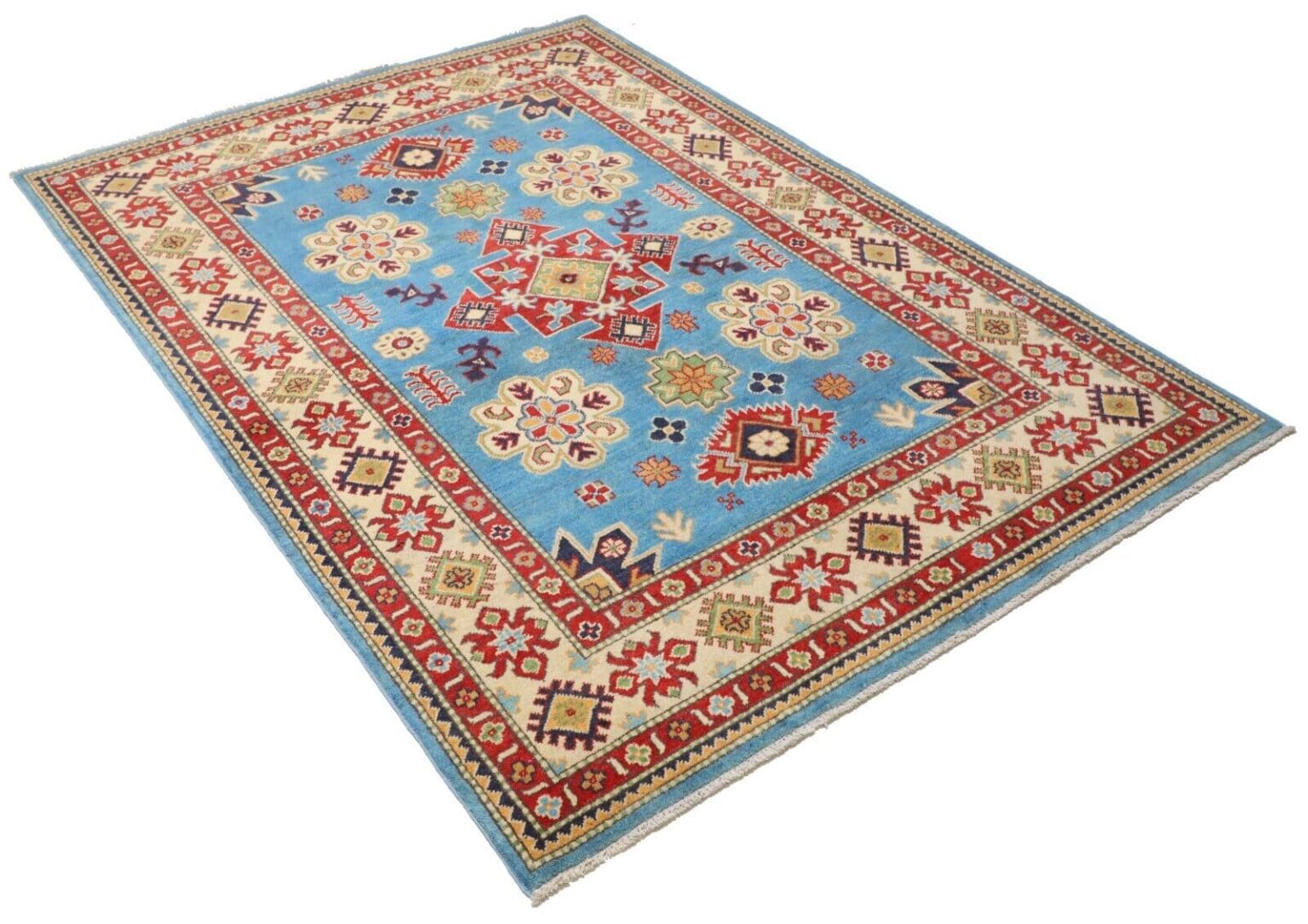 Orientteppich Kazak 201 x 146 cm Wolle handgeknüpft