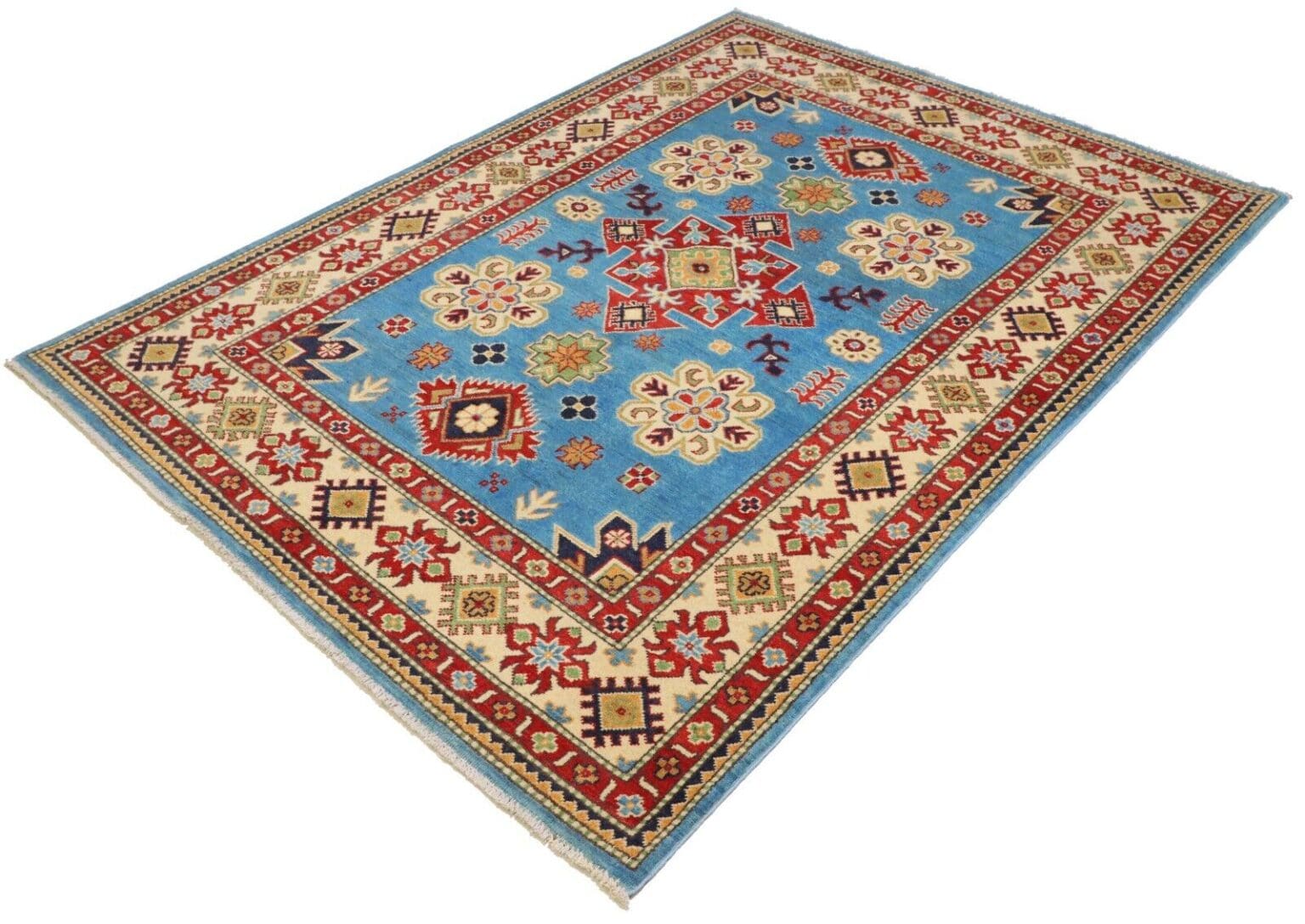 Orientteppich Kazak 201 x 146 cm Wolle handgeknüpft