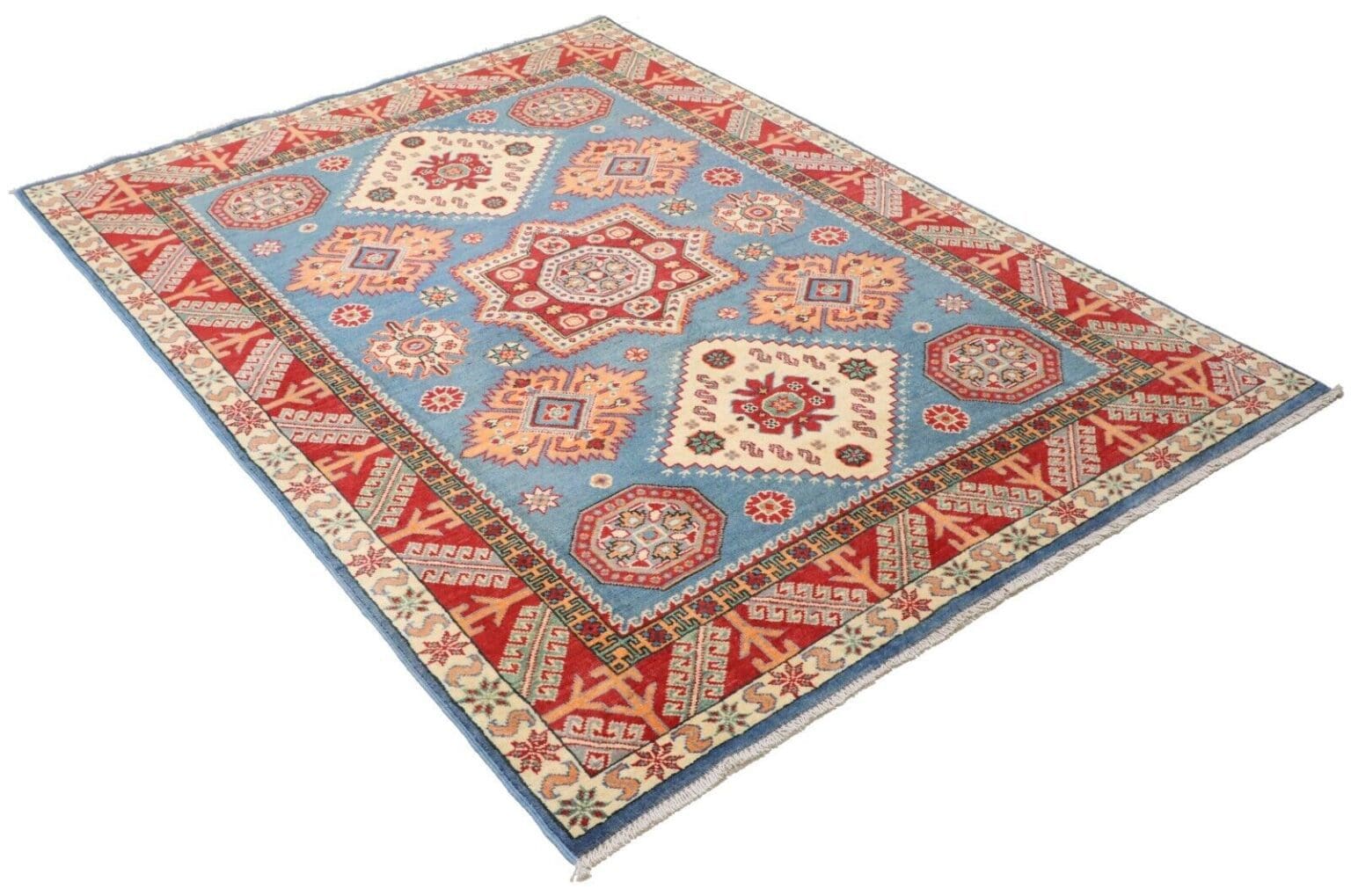 Orientteppich Kazak 197 x 148 cm Wolle handgeknüpft