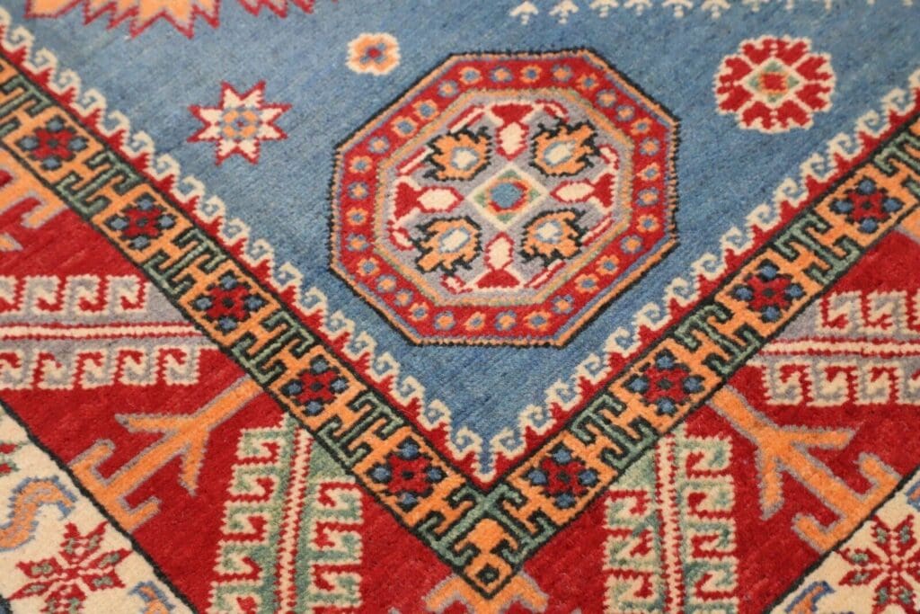 Orientteppich Kazak 197 x 148 cm Wolle handgeknüpft