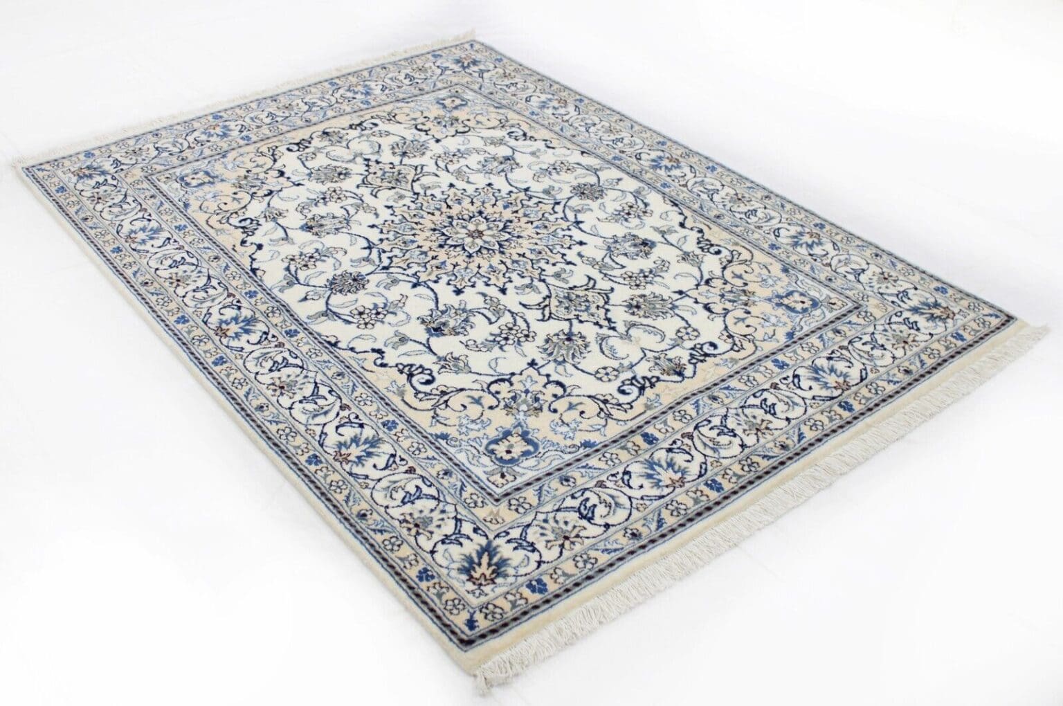 Perserteppich Nain Kaschmir 196 x 146 cm Wolle handgeknüpft