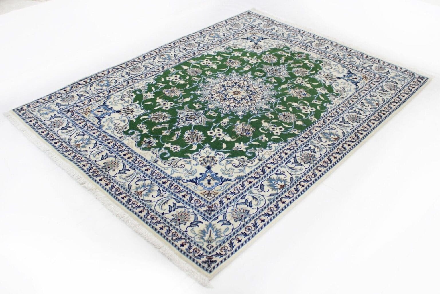 original-perserteppich-nain-kashmari-197x150-cm-handgeknupft-top-zustand-1 Perserteppich Nain Kaschmir 197x150 cm Wolle handgeknüpft