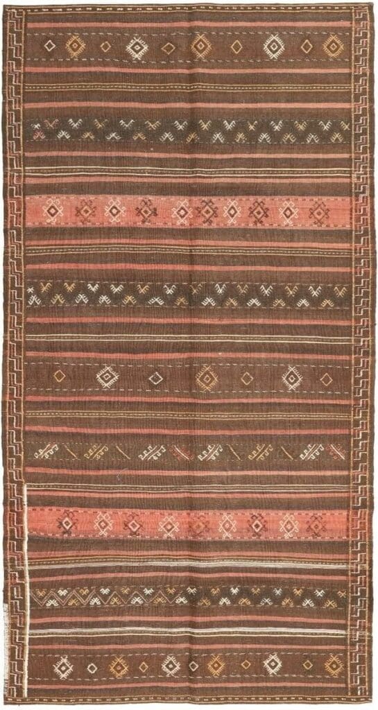 Orientteppich 261 x 137 cm Wolle handgewebt