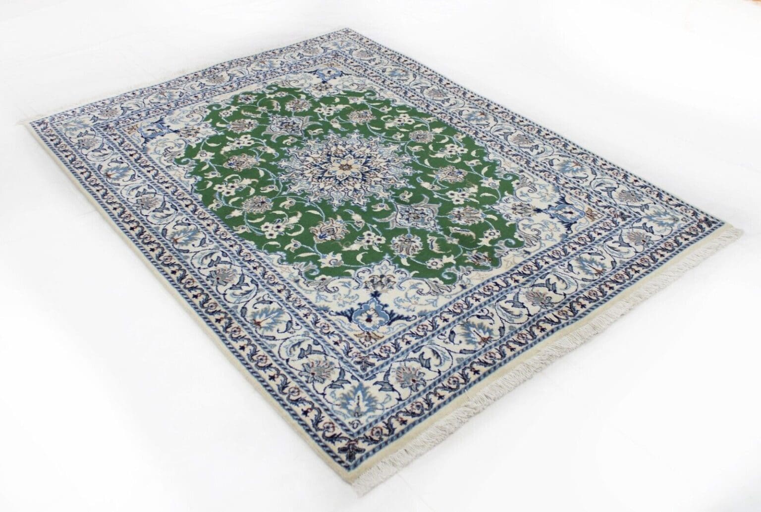 original-perserteppich-nain-kashmari-197x150-cm-handgeknupft-top-zustand-2 Perserteppich Nain Kaschmir 197x150 cm Wolle handgeknüpft