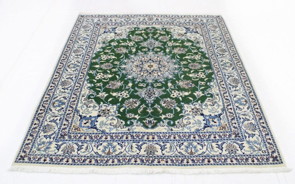 original-perserteppich-nain-kashmari-197x150-cm-handgeknupft-top-zustand-3 Perserteppich Nain Kaschmir 197x150 cm Wolle handgeknüpft