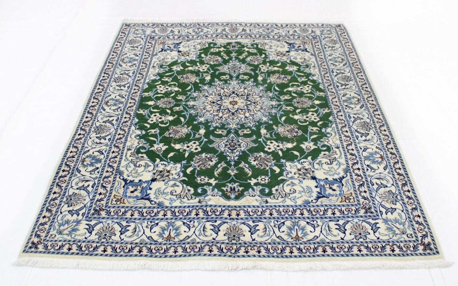 original-perserteppich-nain-kashmari-197x150-cm-handgeknupft-top-zustand-3 Perserteppich Nain Kaschmir 197x150 cm Wolle handgeknüpft