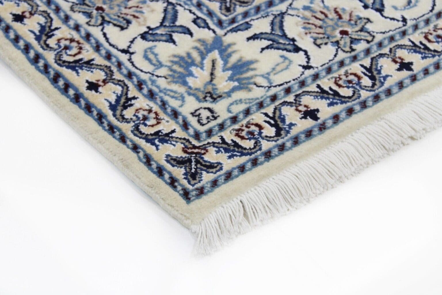original-perserteppich-nain-kashmari-197x150-cm-handgeknupft-top-zustand-4 Perserteppich Nain Kaschmir 197x150 cm Wolle handgeknüpft