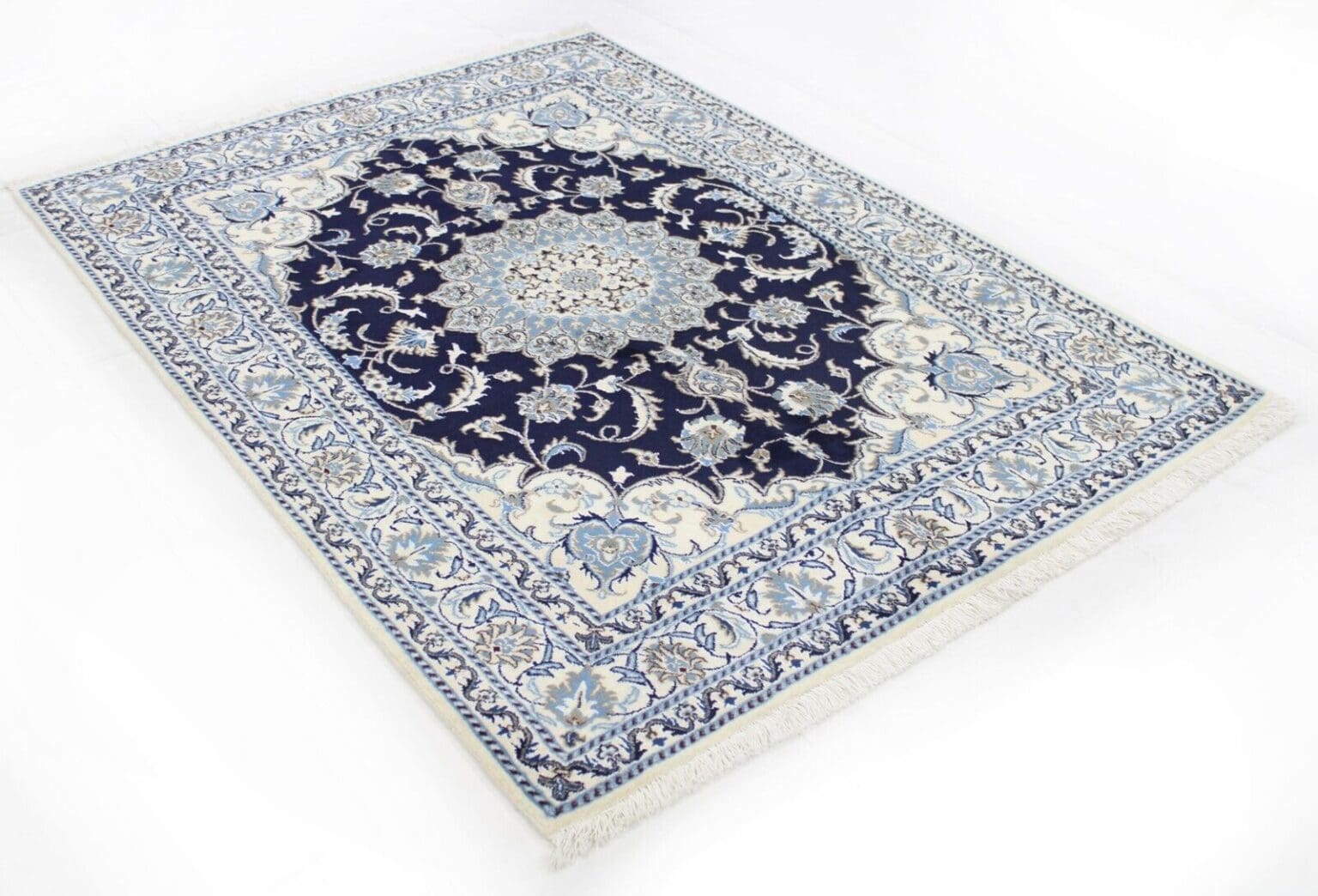 Perserteppich Nain Kaschmir 200 x 146 cm Wolle handgeknüpft