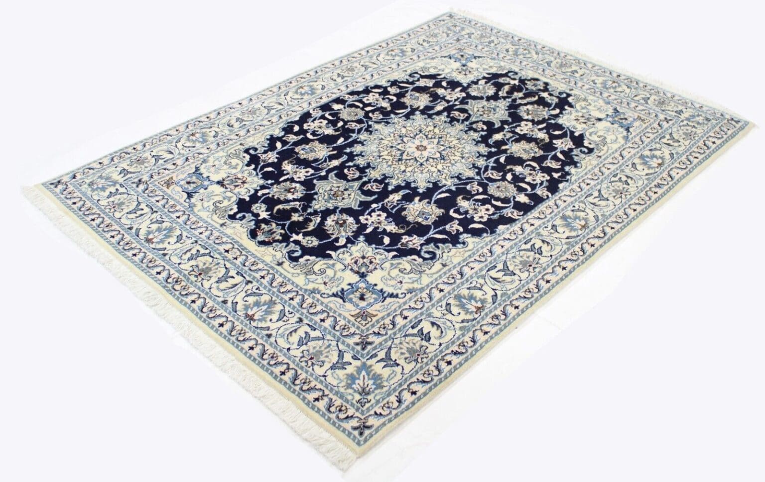 Perserteppich Nain Kaschmir 198x144 cm Wolle handgeknüpft
