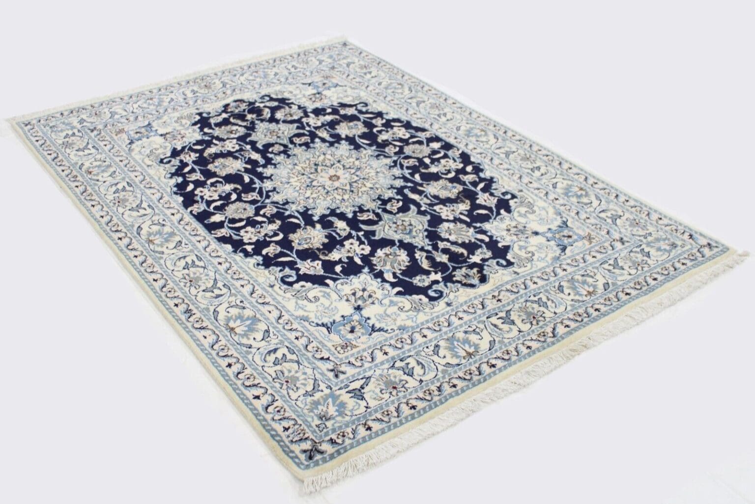 Perserteppich Nain Kaschmir 198x144 cm Wolle handgeknüpft