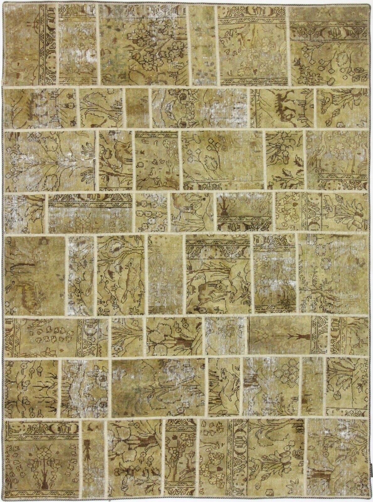 vintage-stonwash-patchwork-perserteppich-240x178-cm-handgeknupft Perserteppich 240 x 178 cm Wolle handgeknüpft