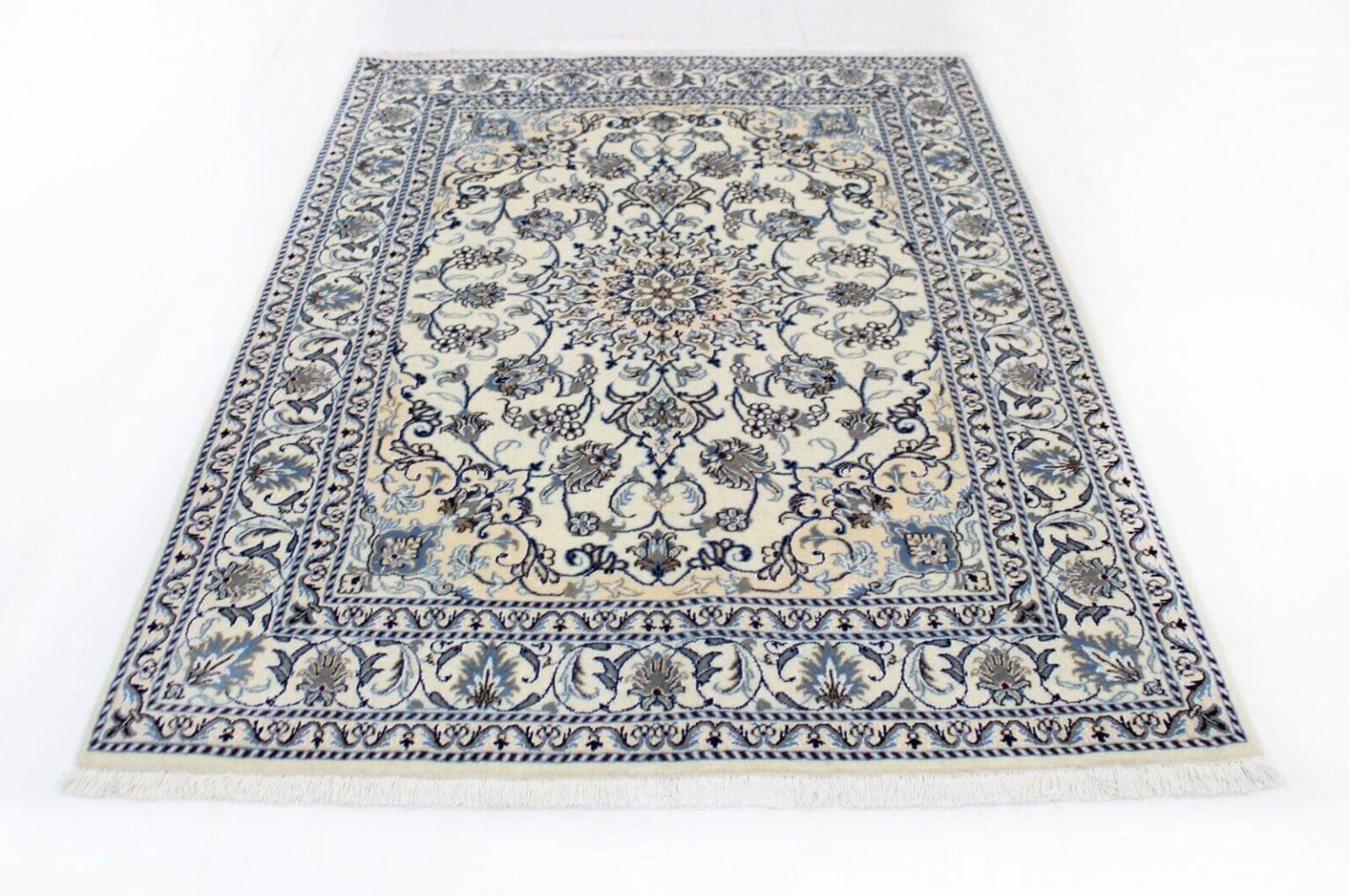 Perserteppich Nain Kaschmir 207 x 145 cm handgeknupft