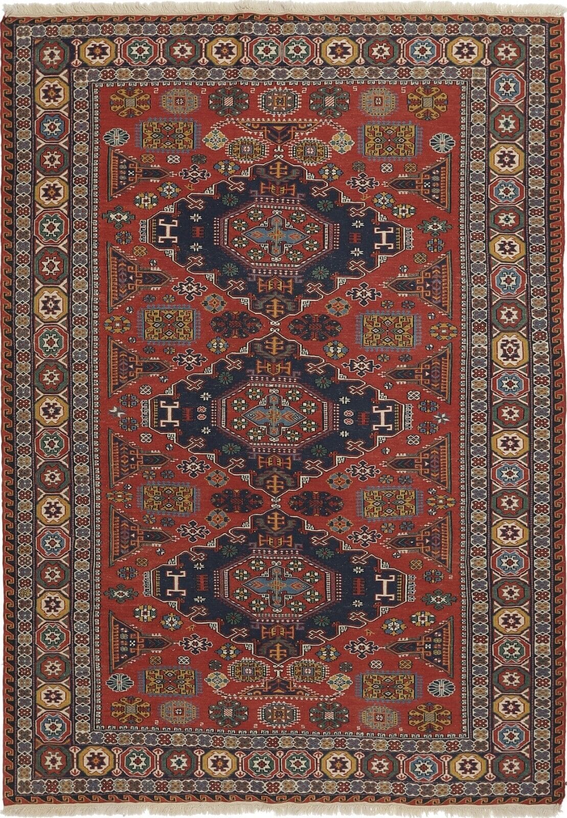 klassischer-kelim-sumach-varni-268x184cm-handgeknupfter-perserteppich Orientteppich 268 x 184 cm Wolle handgewebt