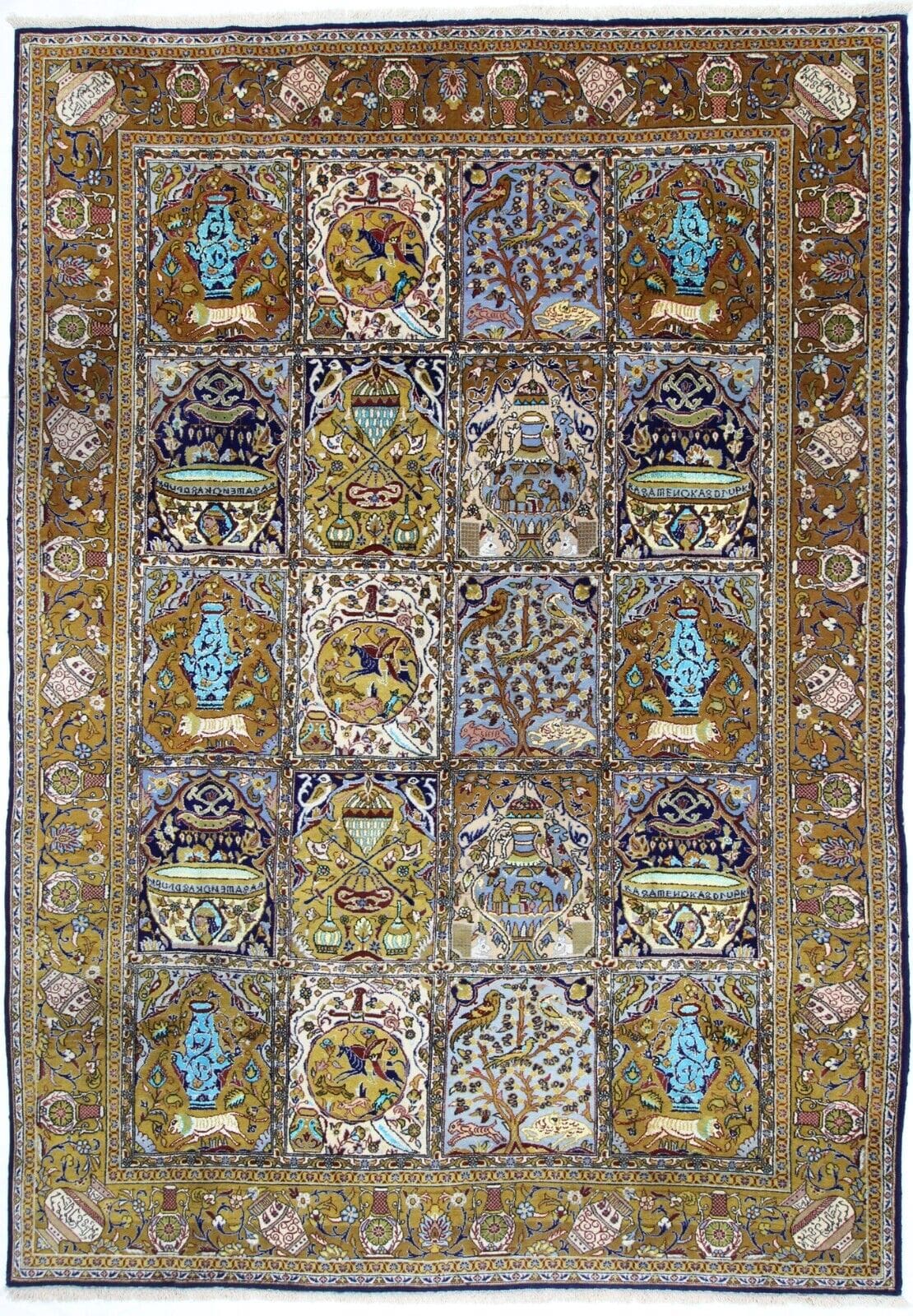 Perserteppich Ghom 305 x 220 cm Seide handgeknüpft