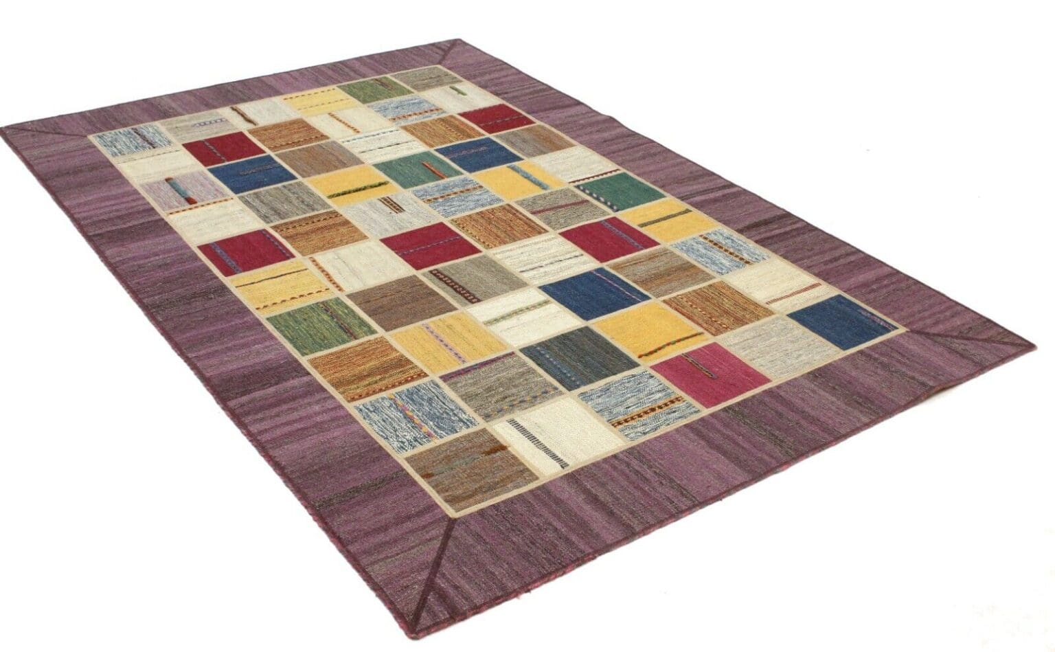 kelim-patchwork-perserteppich-241x161-cm-handgeknupft-neu-2 Orientteppich 241x161 cm Wolle handgewebt