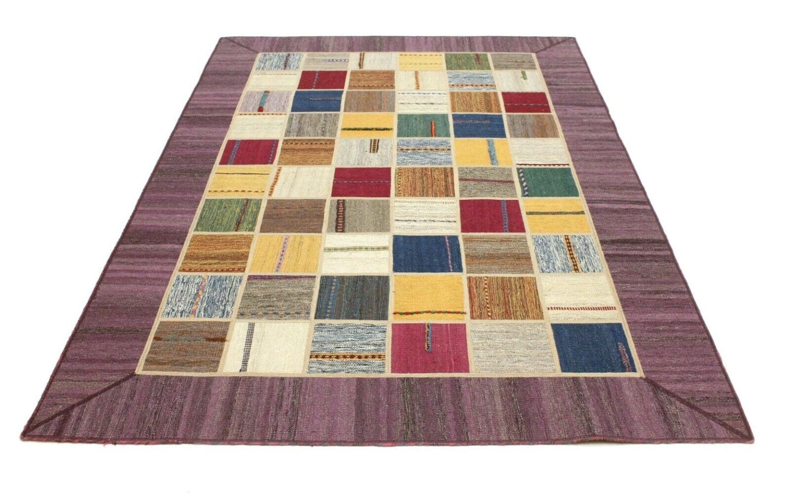 kelim-patchwork-perserteppich-241x161-cm-handgeknupft-neu-3 Orientteppich 241x161 cm Wolle handgewebt