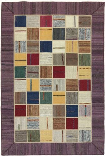 kelim-patchwork-perserteppich-241x161-cm-handgeknupft-neu-6 Orientteppich 241x161 cm Wolle handgewebt
