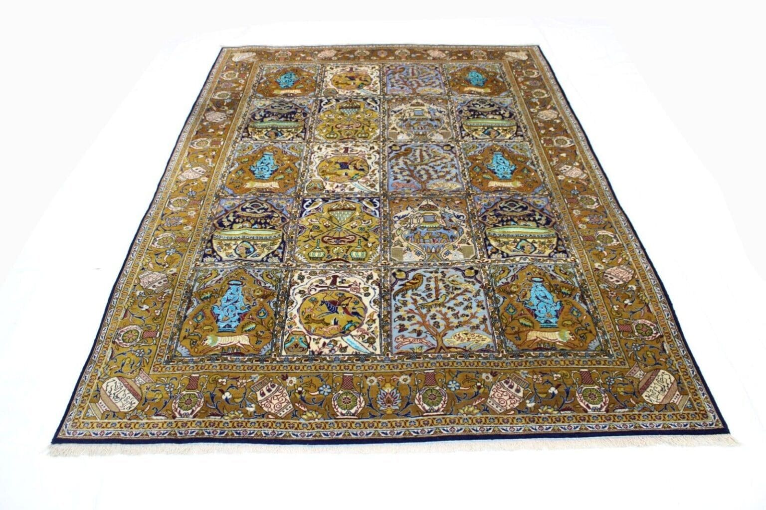 Perserteppich Ghom 305 x 220 cm Seide handgeknüpft