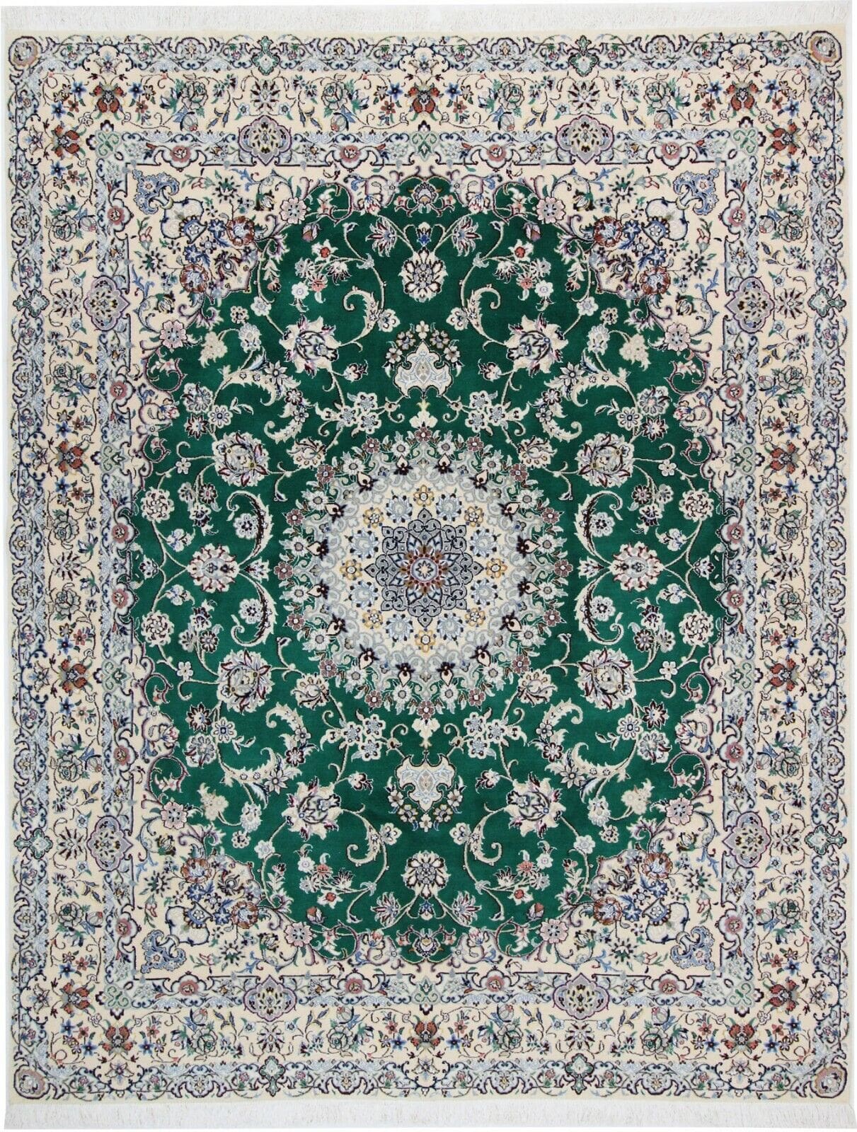 Perserteppich Nain 255 x 203 cm Seide handgeknüpft