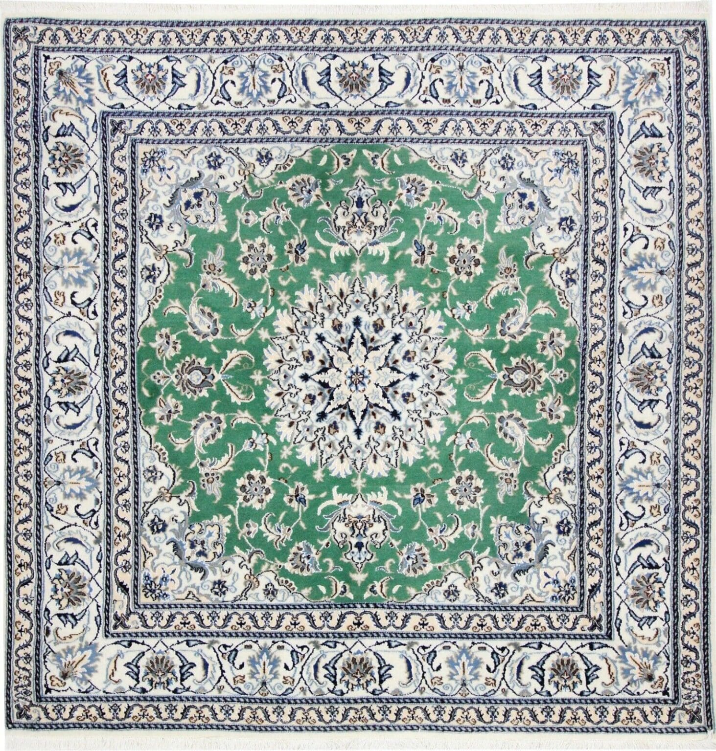 Perserteppich Nain 200 x 193 cm Wolle handgeknüpft