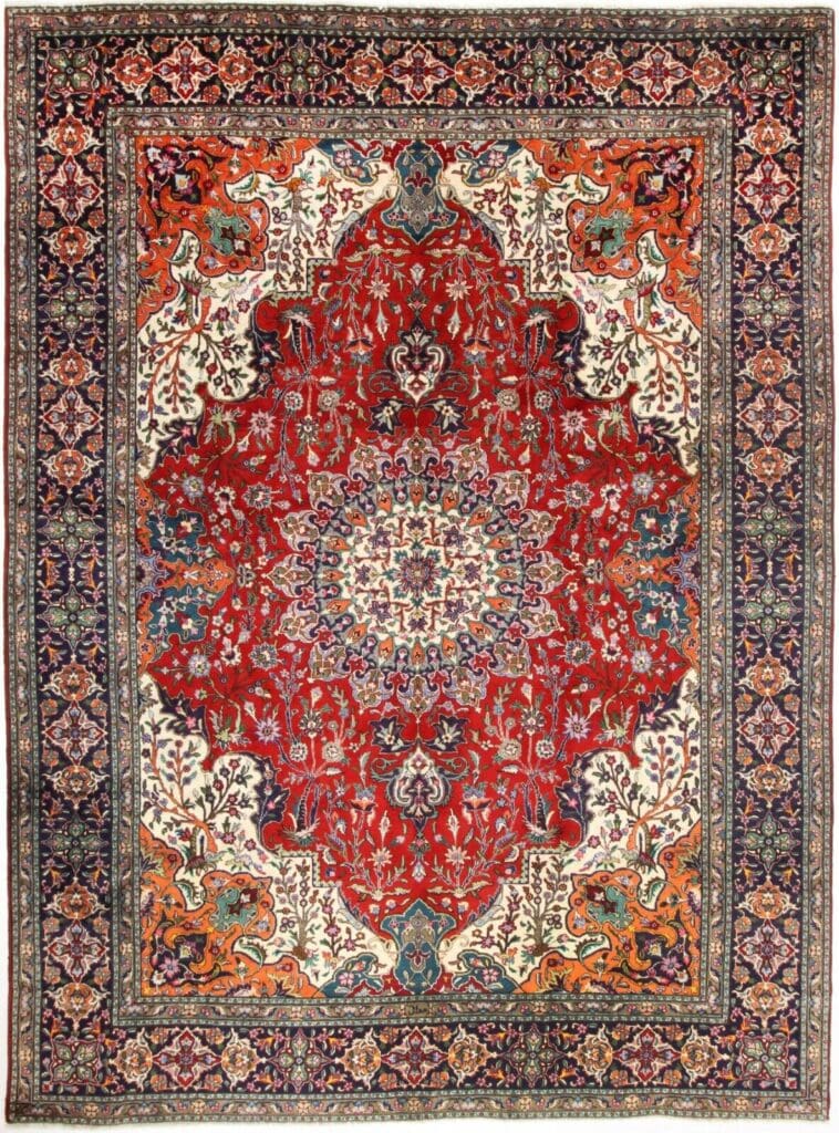 Perserteppich Täbriz 344 x 254 cm Wolle handgeknüpft