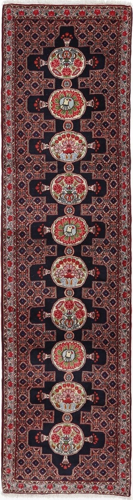 Perserteppich Senneh Bidjar 305 x 75 cm Wolle handgeknüpft