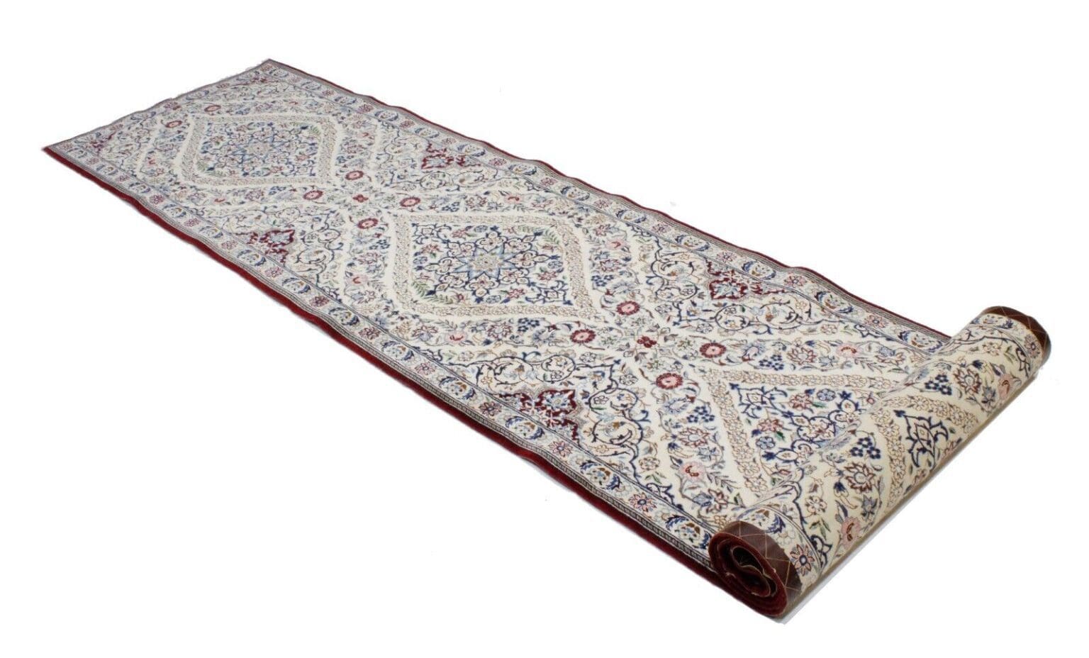 Perserteppich Nain 450 x 90 cm Wolle handgeknüpft
