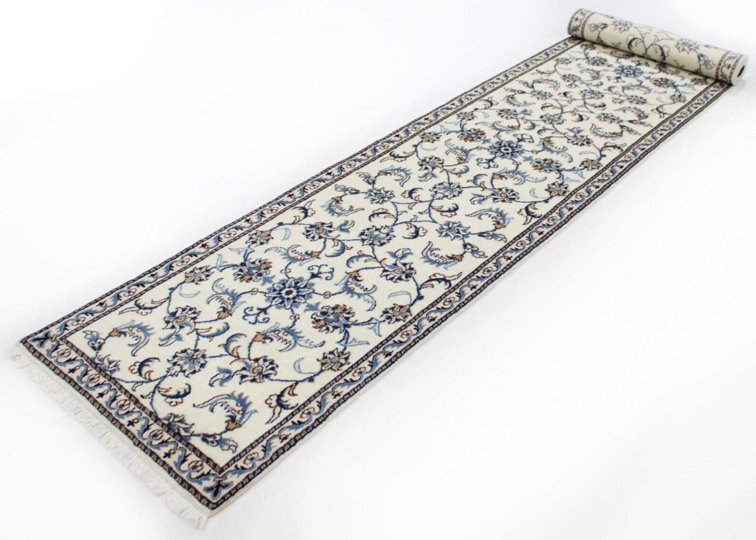 Perserteppich Nain Kaschmir 390x75 cm Wolle handgeknüpft