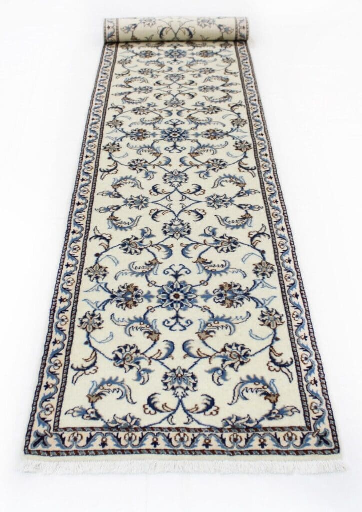 Perserteppich Nain Kaschmir 390x75 cm Wolle handgeknüpft