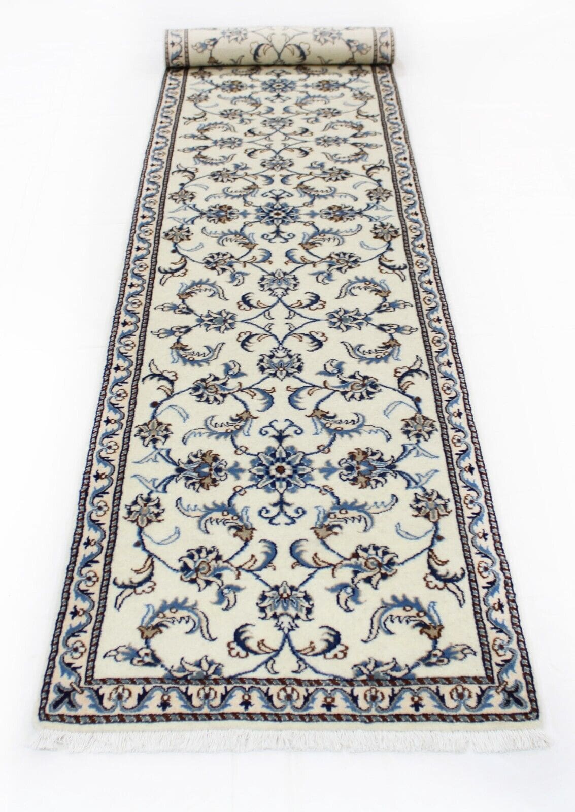Perserteppich Nain Kaschmir 390x75 cm Wolle handgeknüpft
