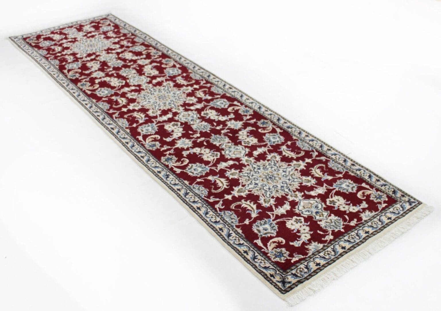 Perserteppich Nain Kaschmir 282 x 80 cm Wolle handgeknotet