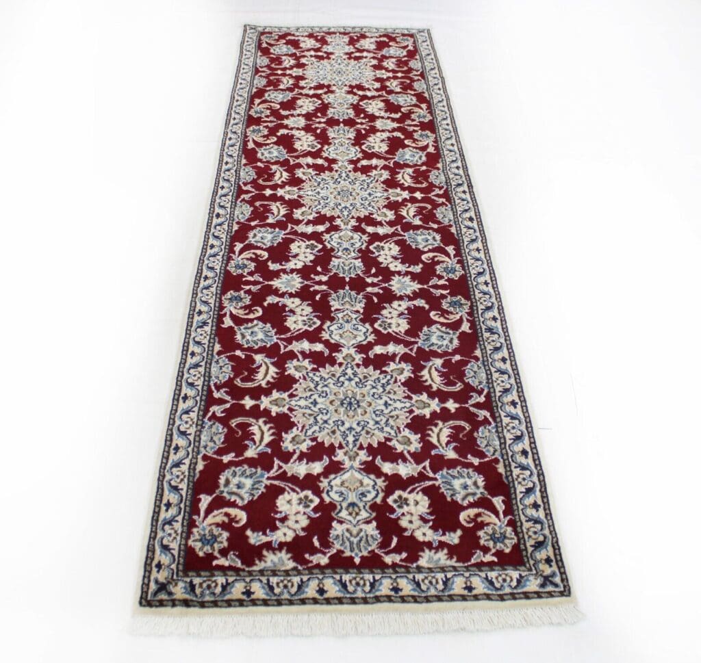 Perserteppich Nain Kaschmir 282 x 80 cm Wolle handgeknotet