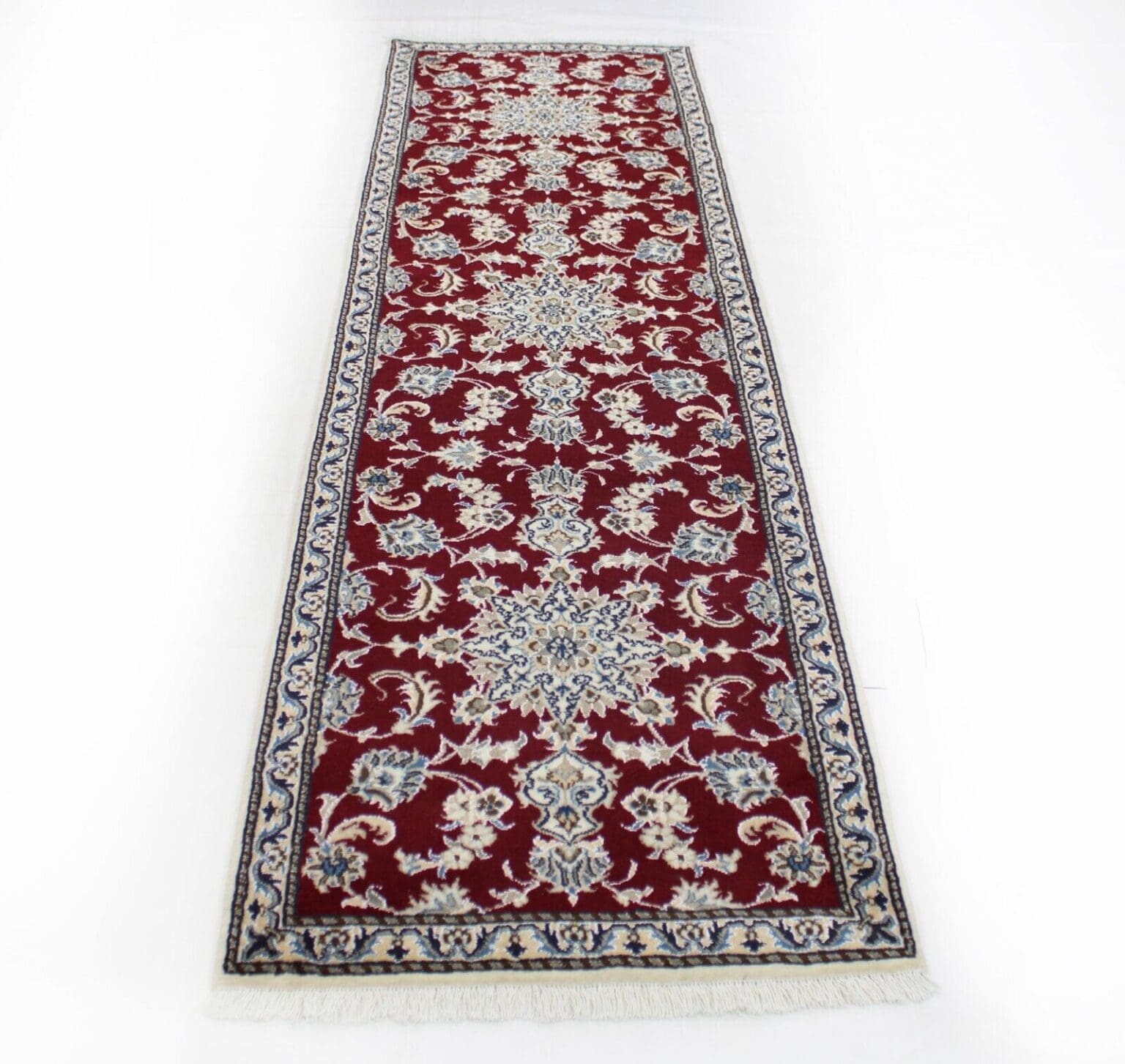 Perserteppich Nain Kaschmir 282 x 80 cm Wolle handgeknotet