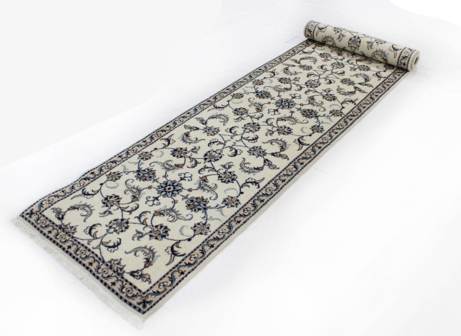 Perserteppich Nain Kaschmir 375x78 cm Wolle handgeknüpft