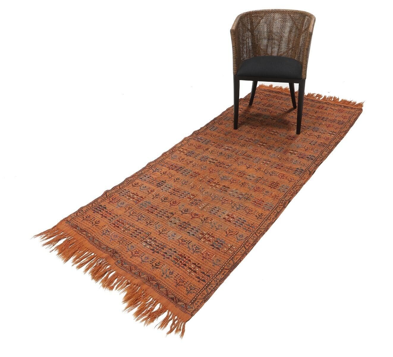 Perserteppich 235 x 102 cm Wolle handgeknüpft