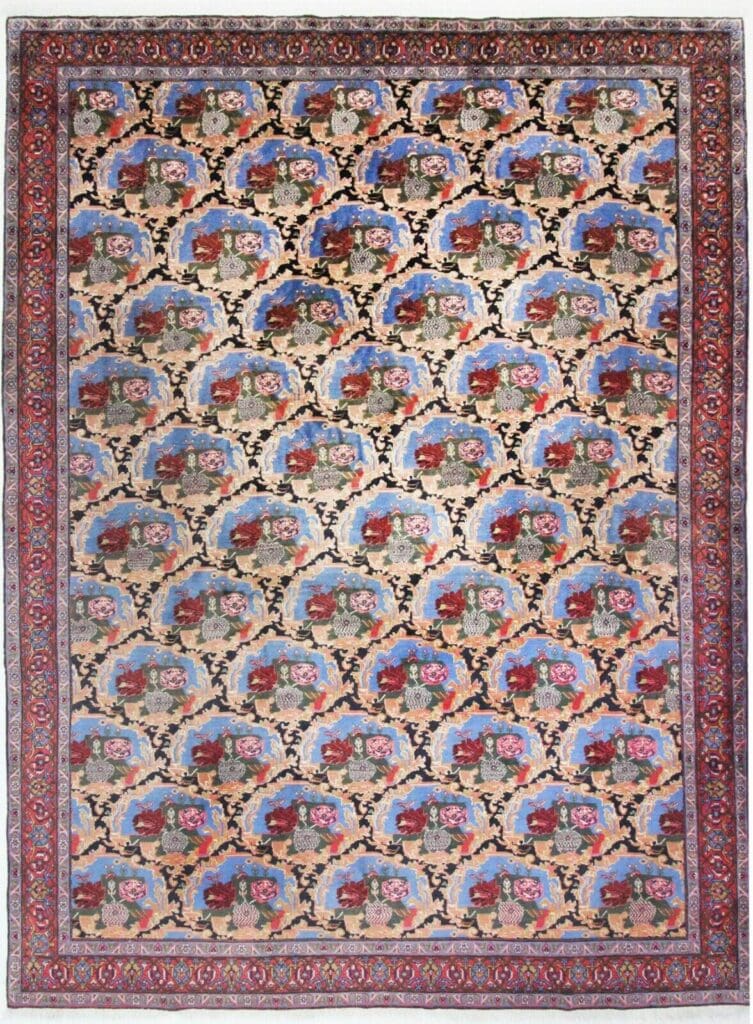 Perserteppich Senneh 400 x 300 cm Wolle handgeknüpft