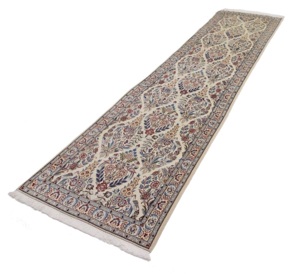 Perserteppich Nain 350 x 85 cm Seide handgeknüpft